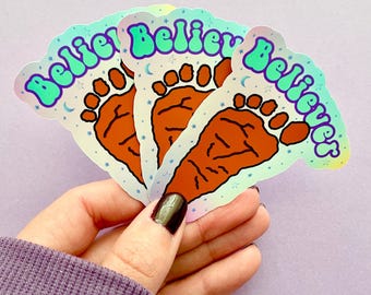 Bigfoot Believer Sticker | Sasquatch Decals | Cute Cryptid Sticker | Bigfoot Sticker