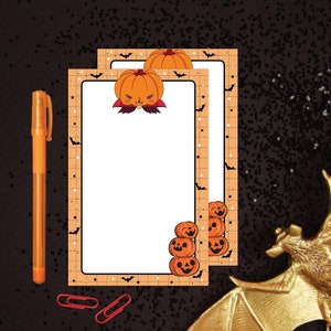 Halloween Notepad| Pumpkin Tear Away Notepad| Orange Halloween Memo Pad| Spooky Memo Pad| Fall Stationery