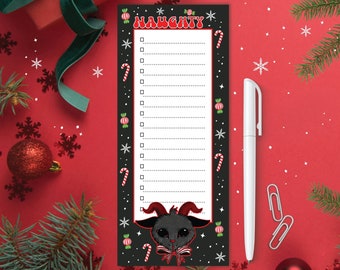 Krampus Notepad| Creepy Christmas Memo Pad| Christmas To Do List Note Pad