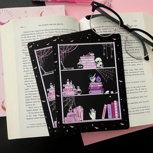 Spooky Bookish Kindle Insert| Pink Halloween E-Book Insert| Pink Witch Kindle Insert