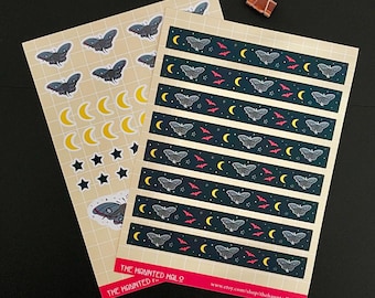 Mothman Sticker Sheet| Cute Cryptid Sticker Set| Cryptid Planner Stickers| Spooky Stationery Stickers