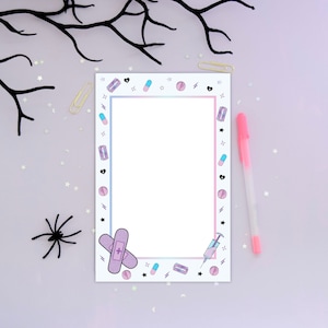 Medicated Pastel Goth Memo Pad| Pills And Bandaid Notepad| Take Your Medication| Happy Pills Stationery