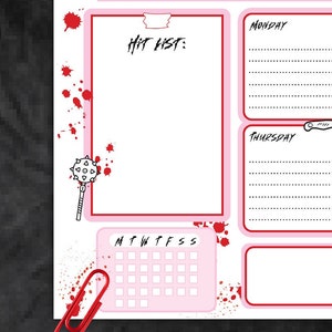 Weekly Notepad| Killer Note Pad| Pastel Goth Weekly Planner| True Crime ...