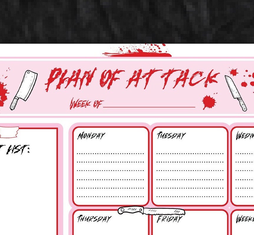 Weekly Notepad| Killer Note Pad| Pastel Goth Weekly Planner| True Crime ...