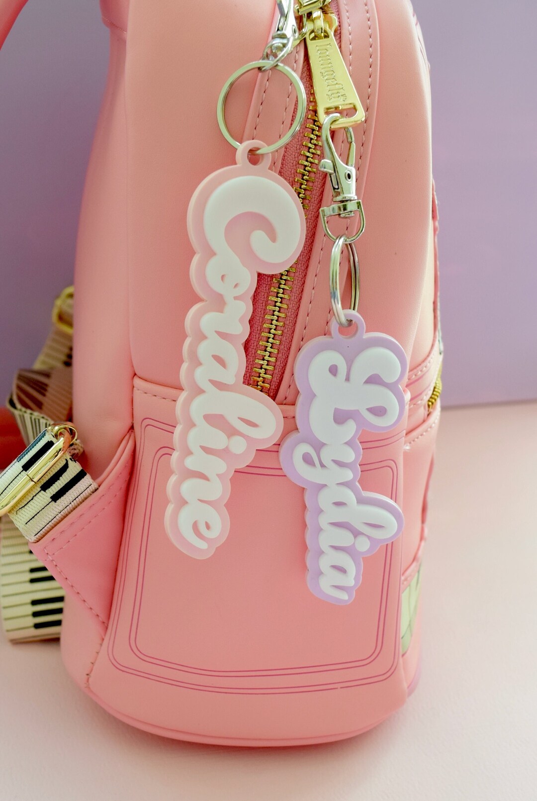 Name Backpack Charm 3D Name Bag Keychain Acrylic Name Bag Etsy
