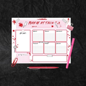 Weekly Notepad| Killer Note Pad| Pastel Goth Weekly Planner| True Crime ...