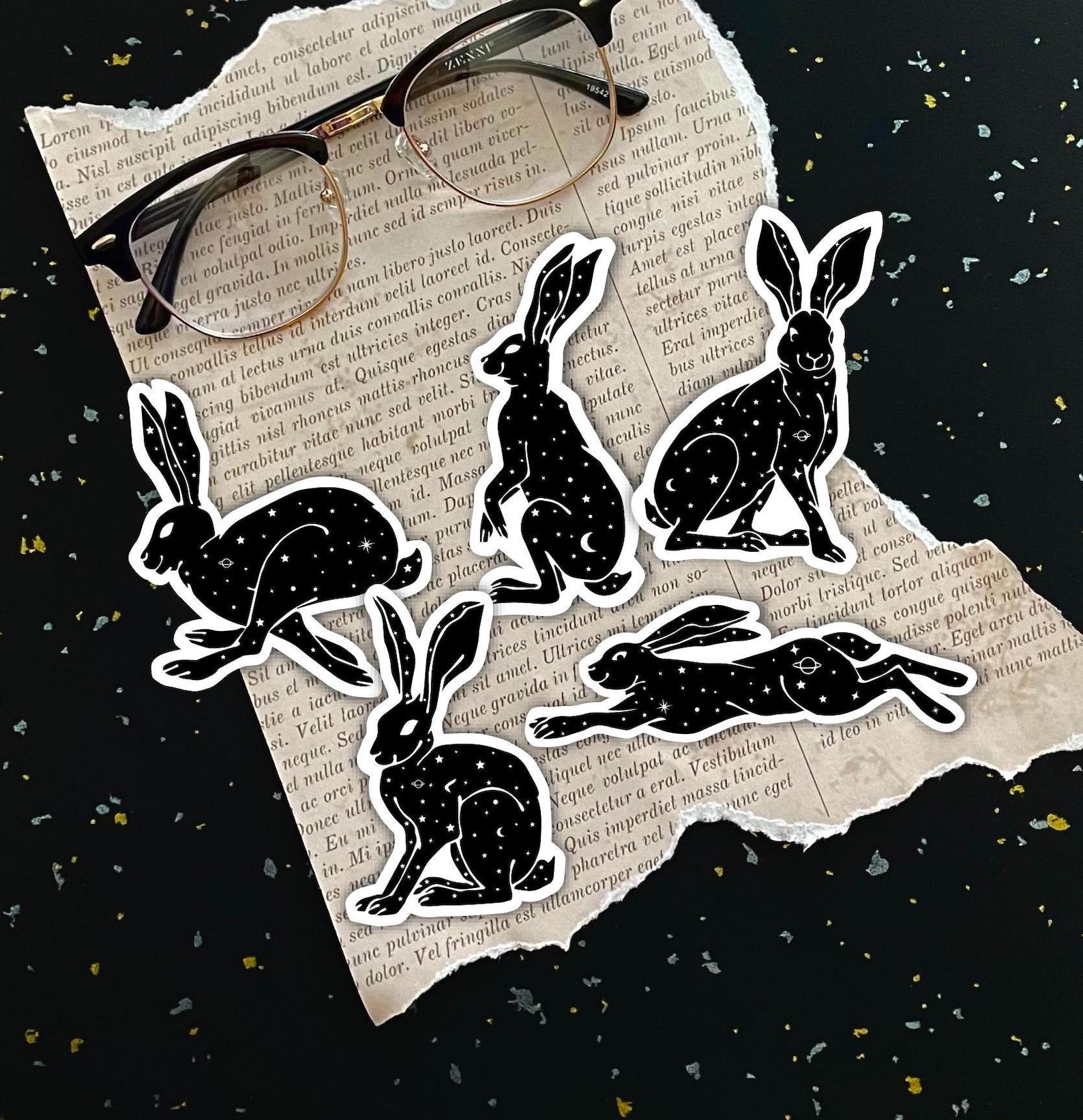 Hare Pack Celestial Hare Sticker Pack| Wild Hare Sticker Bundle| Galaxy Rabbit ...