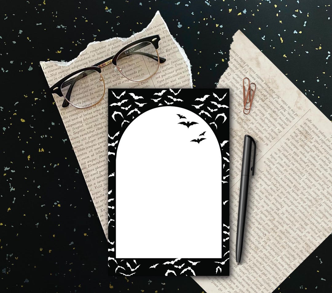 Gothic Tear Away Notepad | Spooky Bats Note Pad | Halloween Memo Pad - Etsy