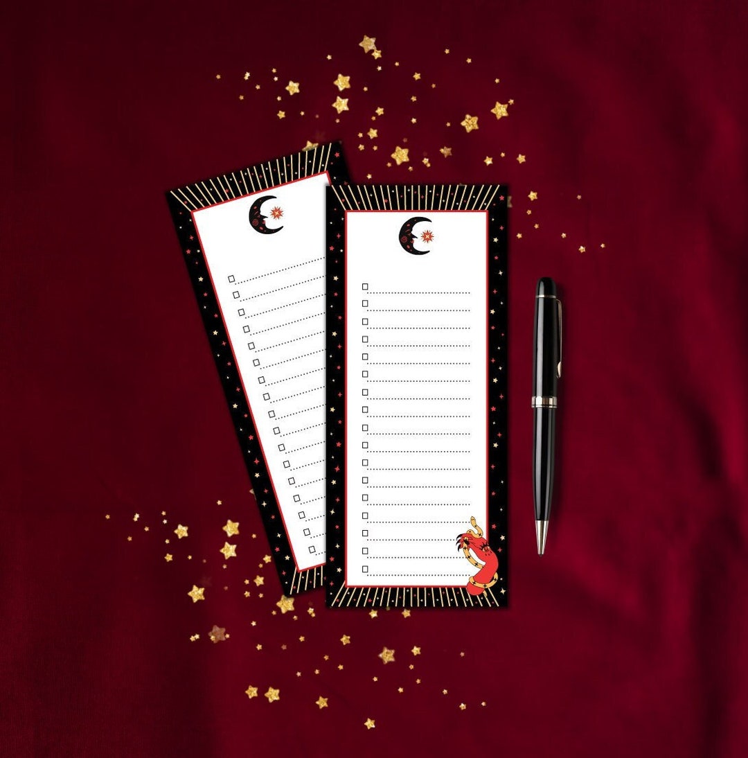 Witchy to Do List Notepad Black Magic Notepad Gothic Stationery Fortune