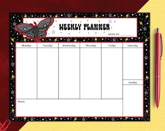 Mothman Weekly Notepad| Cryptid Stationery| Mothman Notepad| Conspiracy Collection