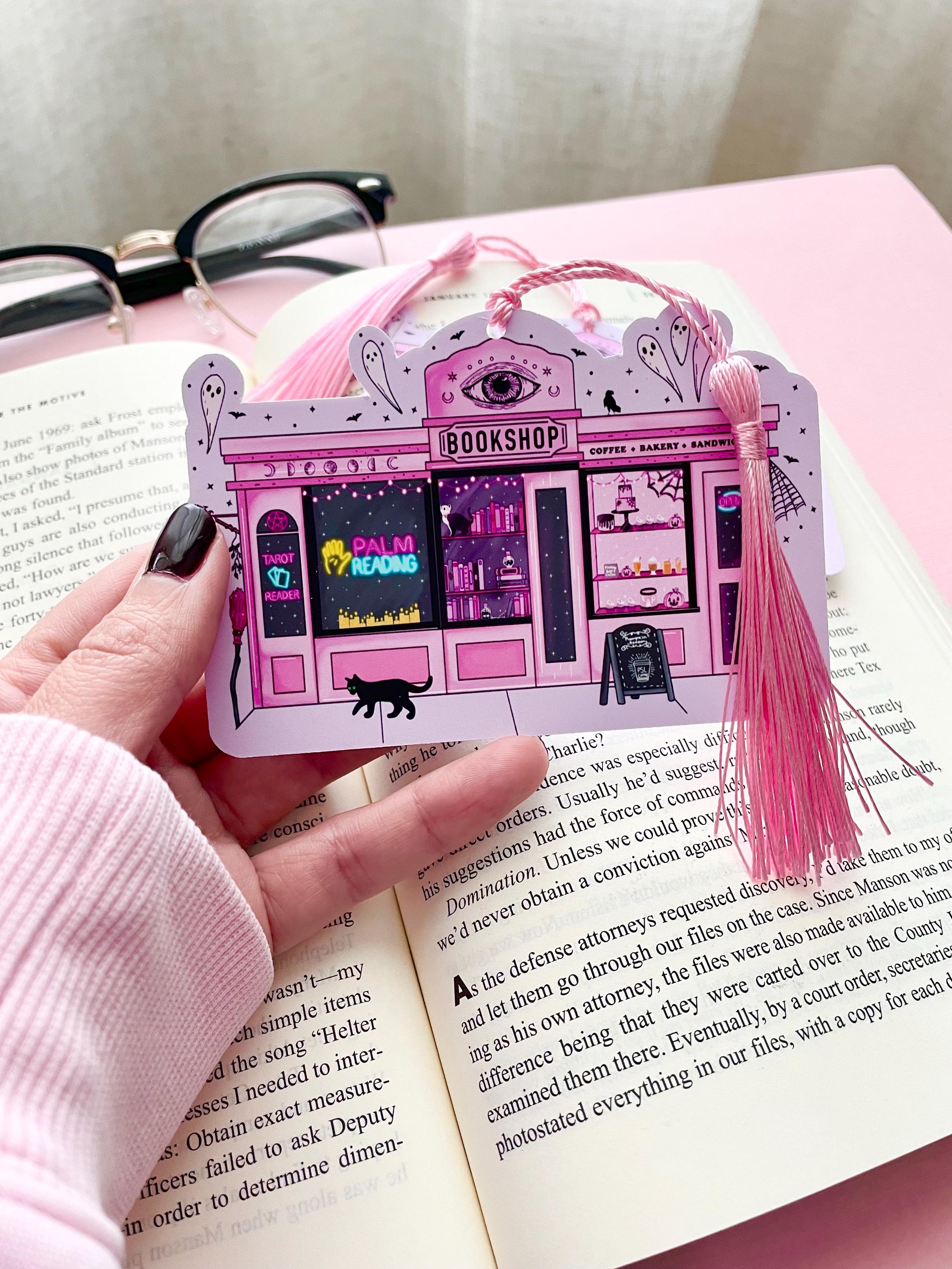 Pink Halloween Bookstore Bookmark | Spooky Cute Tassel Bookmark | Girly ...