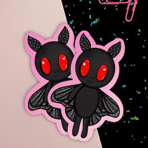 Pink Mothman Sticker | Cute Cryptid Sticker | Mothman Cryptid Creature