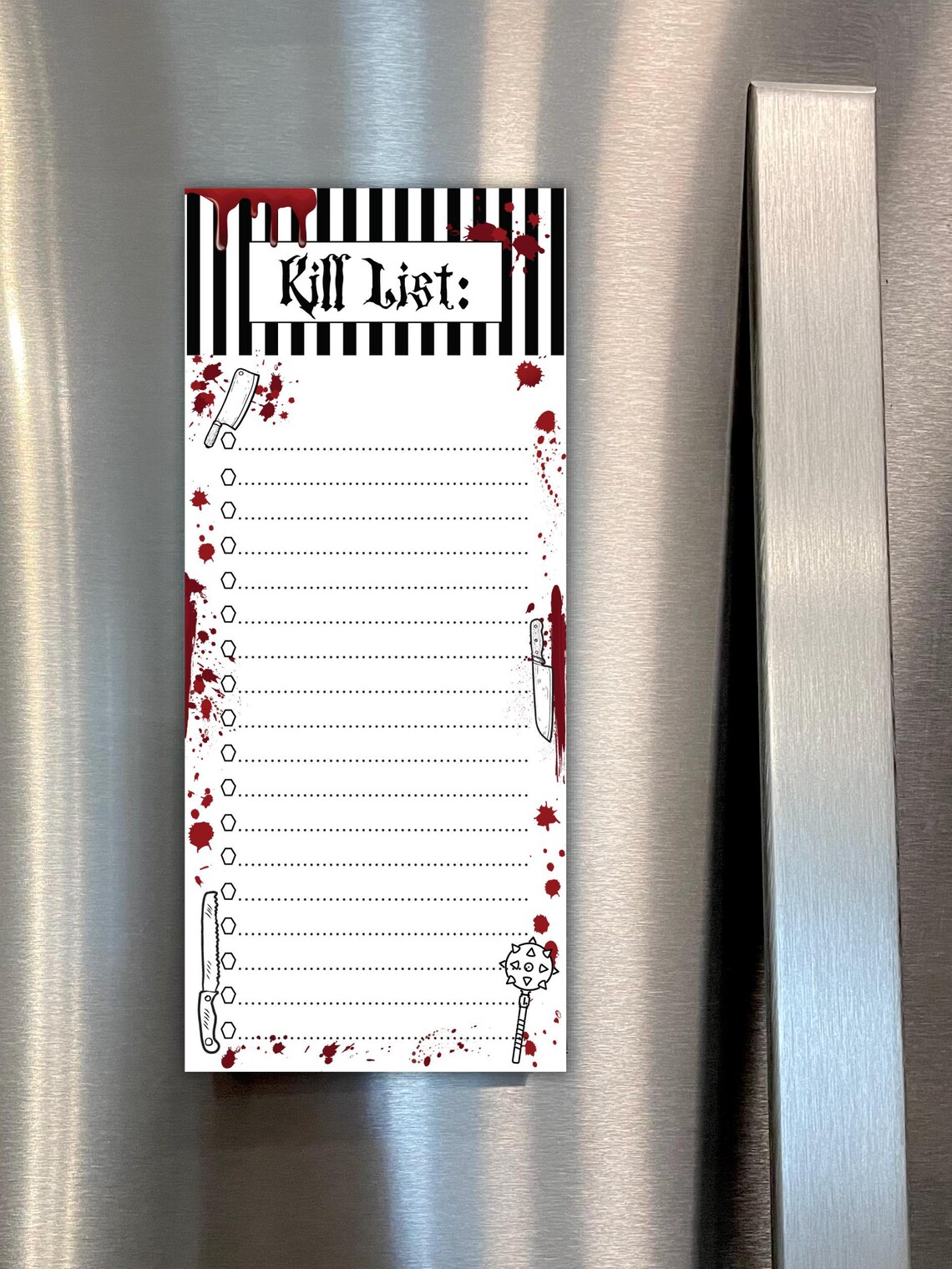 Kill List Notepad| Blood Splatter Note Pad| Gothic to Do List| True ...