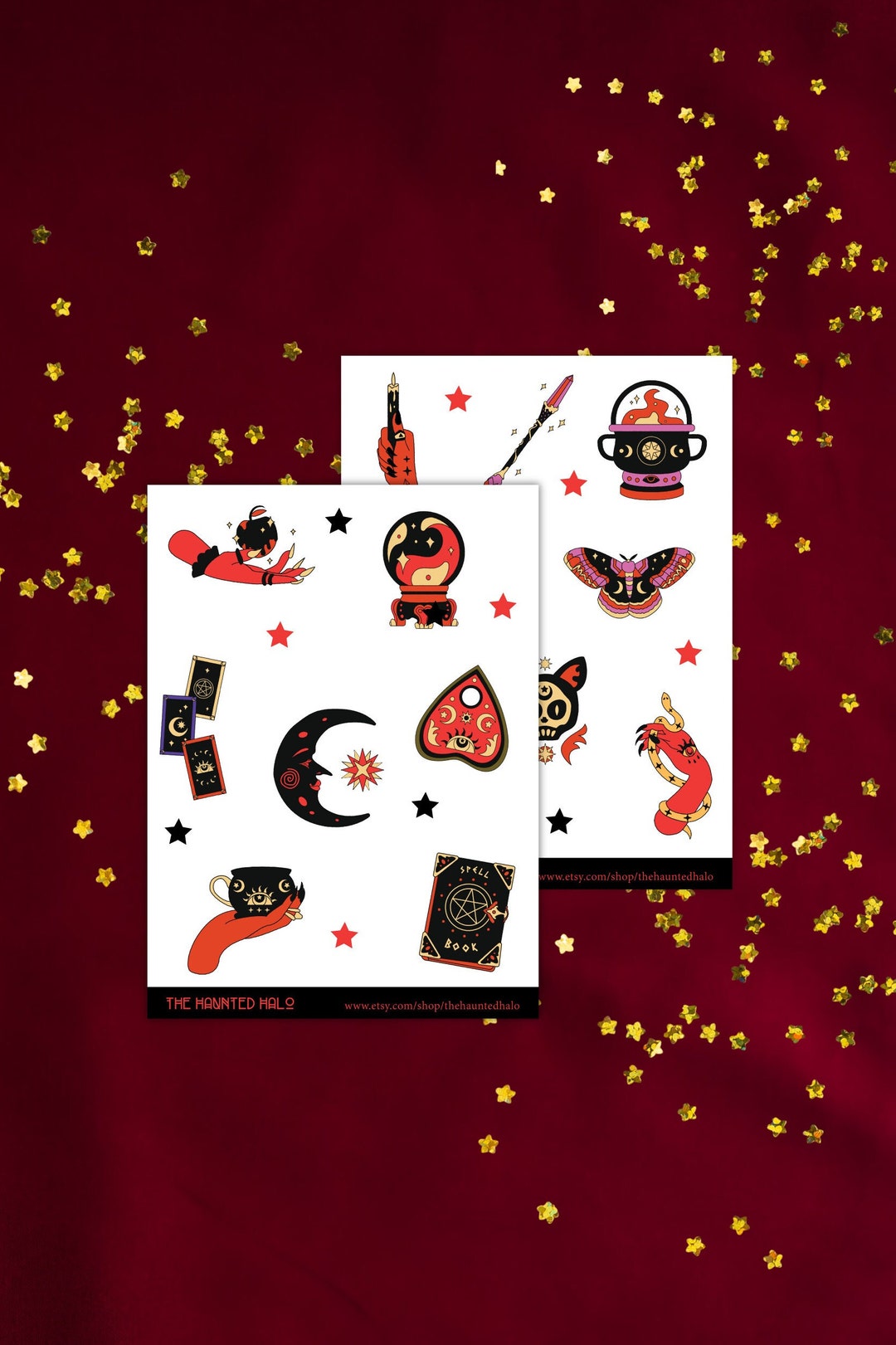 Evil Witch Sticker Sheets Fortune Teller Stickers Black Magic Stickers ...