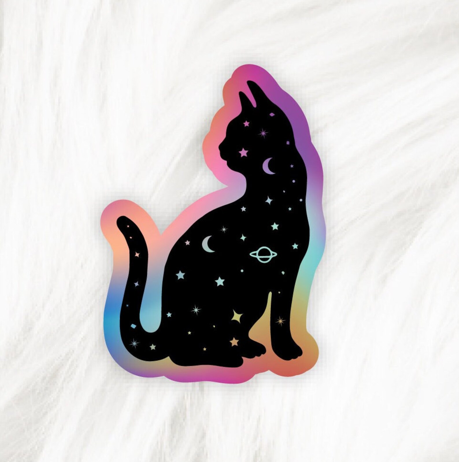 Celestial Cat Sticker Pack| Rainbow Cat Sticker Bundle| Galaxy Cat ...