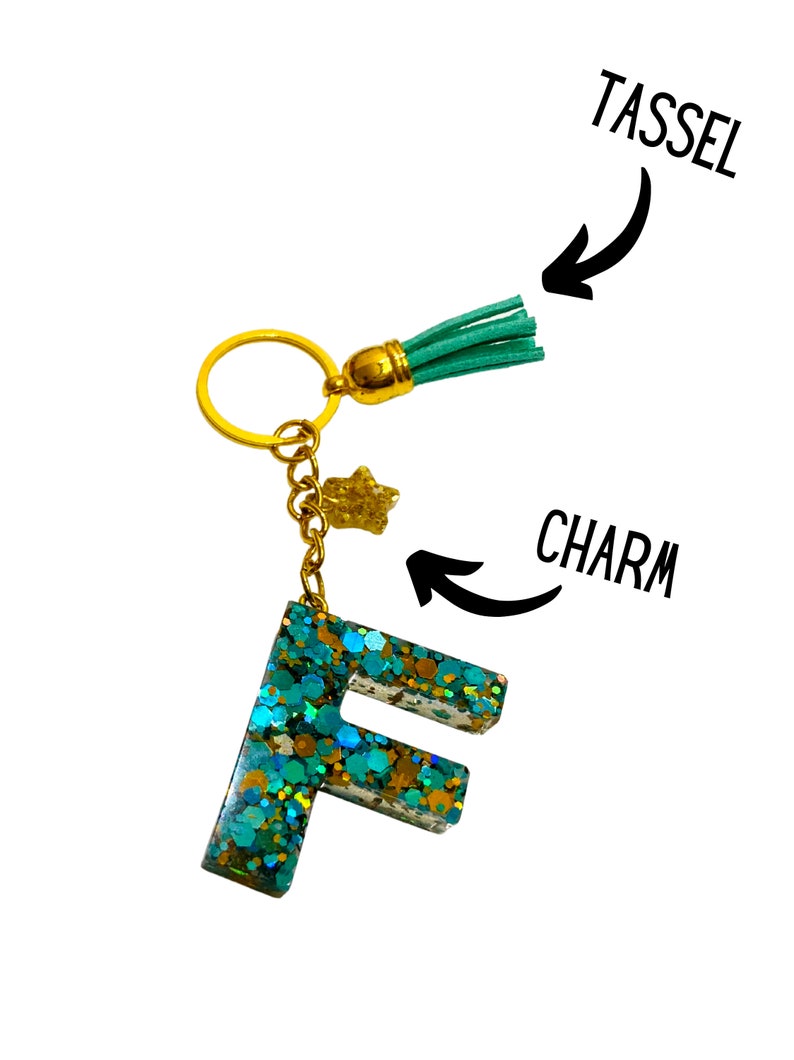 Custom Initial Resin Keychain Personalized Letter Keychain Custom Alphabet Keychain Letter Keychains Resin Keychain