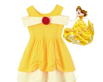 Beauty The Beast Outfit Disney Tops Toddler Belle Princess Etsy