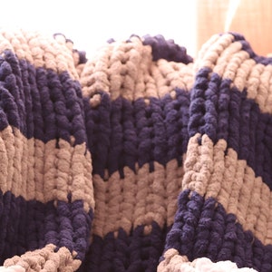 Super Soft Handmade Chunky Yarn Throw Blanket. Perfect Winter Gift.