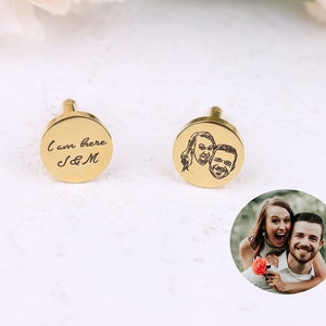 Personalised Couple Photo and Message Cufflinks,Wedding Photo Cufflinks,Cufflinks for Dad,Valentine Gift,Groom&#39;s commemorative gift