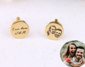 Personalised Couple Photo and Message Cufflinks,Wedding Photo Cufflinks,Cufflinks for Dad,Valentine Gift,Groom's commemorative gift