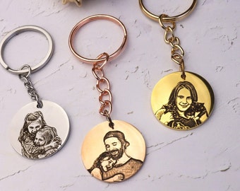 Real Picture Keychain • Custom Portrait • Personalized Keychain • Valentines Day Gift • Anniversary Gift Keychain • Gift for Family