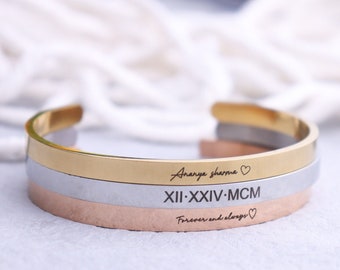 Personalized Cuff Bracelet • Custom Bangle • Inspirational Gift • Engraved Cuff • Personal Saying Bracelet • Hidden Message Unisex Jewelry