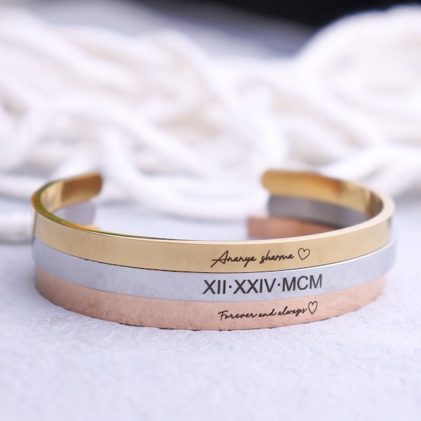 Personalized Cuff Bracelet • Custom Bangle • Inspirational Gift • Engraved Cuff • Personal Saying Bracelet • Hidden Message Unisex Jewelry