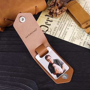 Porte-clés photo personnalisé en cuir pour papa, cadeau pour nouveau papa, porte-clés pour couple, cadeau d'anniversaire, cadeau de fête des mères, cadeau papa papa