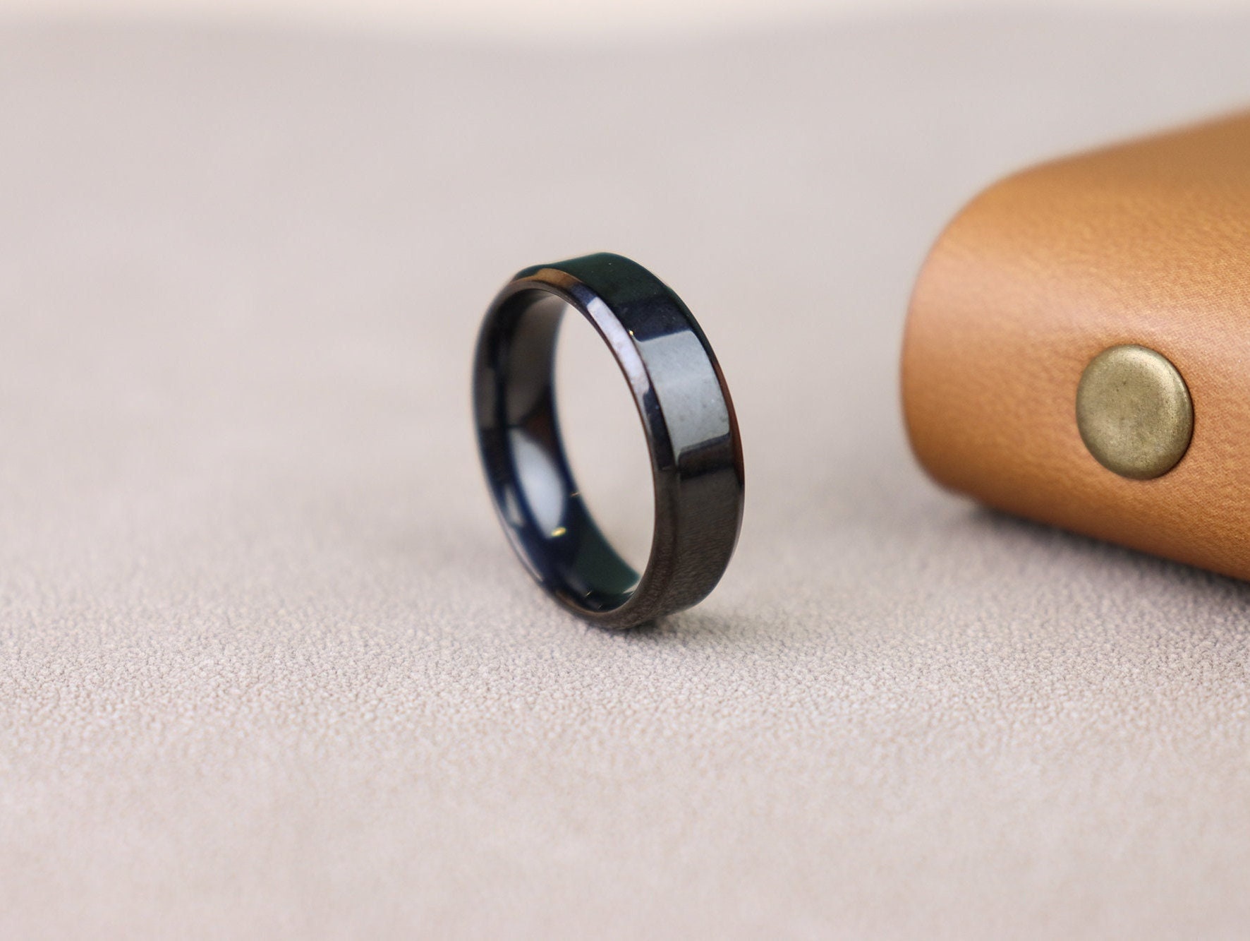 Custom Engraved 6mm Black/Silver Stainless Steel Ring, Smooth Unisex Ring, Stainless Steel Ring, Custom Engraved Ring, Personalized Ring