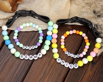 Vriendschapsarmband hondenhalsbandset, hondenketting met kralen, bijpassende hond en eigenaar, mooie designer kattenketting, waterdichte meisjeshalsband, puppy