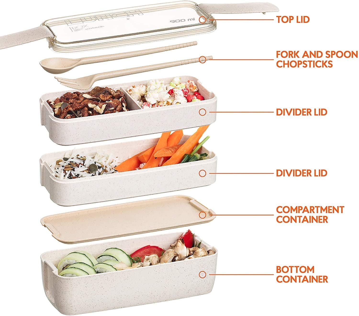 Lunch Box 3Layer Bento Box with fork and spoon Etsy