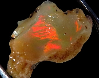 Fabulous Top Grade Quality 100% Natural Welo Fire Ethiopian Opal Fancy Rough Loose Gemstone For Making Jewelry 10x17x09 MM 05.00 Cts.
