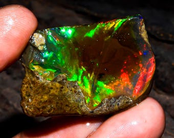 Opal Rough Gemstone, Natural Crystal Opal Rough,Welo Fire Crystal Opal, Flashy Fire Specimens Ethiopian Opal Raw, Oil Opal Rough, 23.00 Cts.
