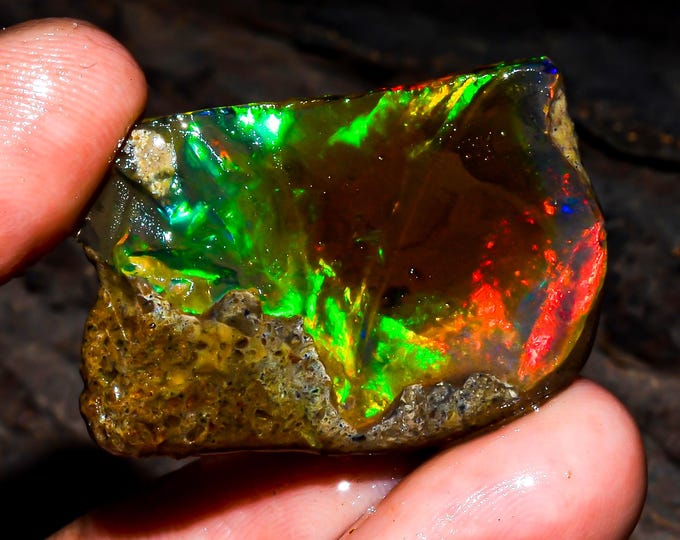 Opal Rough Gemstone, Natural Crystal Opal Rough,Welo Fire Crystal Opal, Flashy Fire Specimens Ethiopian Opal Raw, Oil Opal Rough, 23.00 Cts.