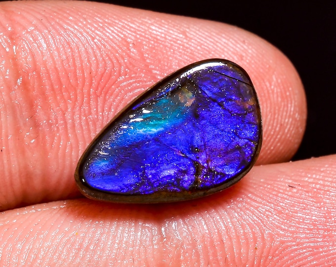 Classic Top Grade Quality 100% Natural Ammolite Fancy Shape Cabochon Loose Gemstone For Making Jewelry 14X9X4 MM 05.00 Cts. KR41-55