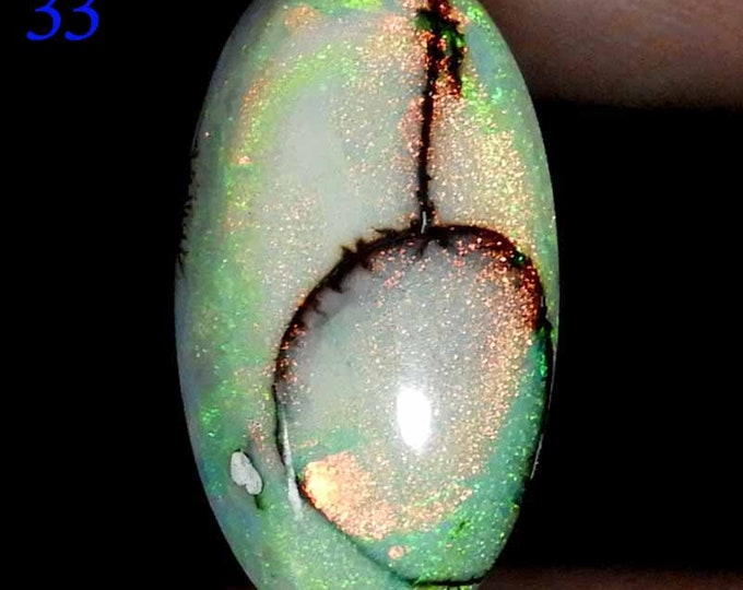 MONARCH OPAL Cabochon  -  7.30Cts Monarch/Sterling Opal Color Changing, Multi Fire Opal For Jewelry