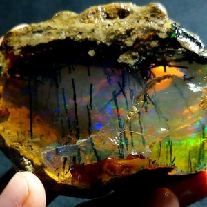 1121 Ct Large Ethiopian Opal Rough | Museum Grade Natural Gemstone 97x70 mm