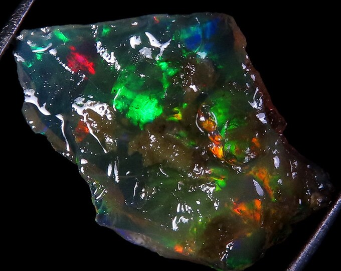 Splendid Top Grade Quality 100% Natural Welo Fire Ethiopian Opal Fancy Rough Loose Gemstone For Making Jewelry 13x23x04 MM 05.00 Cts.