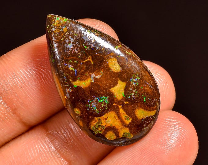 Mind Blowing Top Grade Quality 100% Natural Boulder Opal Pear Shape Cabochon Loose Gemstone For Making Jewelry 28X16X7 MM 26.00 Cts. KR62-5