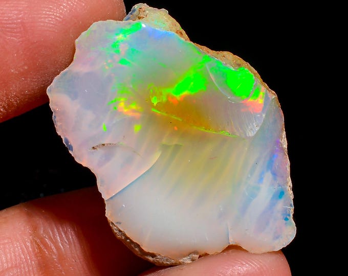 AAA+ Grade Natural Ethiopian Opal Rough Lot, Welo Fire Opal Raw, Opal Crystal, Raw Opal Stone Opal, Dry Opal Gemstone Raw 25.00 Cts.