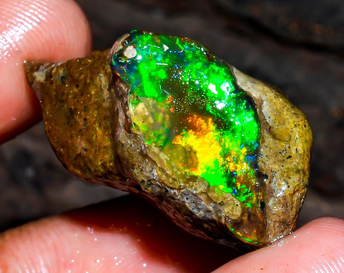 Opal Rough Gemstone, Natural Crystal Opal Rough,Welo Fire Crystal Opal, Flashy Fire Specimens Ethiopian Opal Raw, Oil Opal Rough, 36.50 Cts.