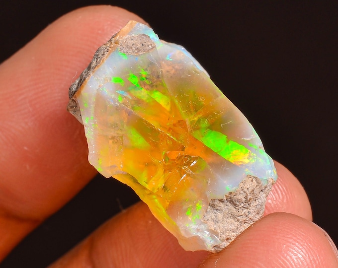 Tempting Top Grade Quality 100% Natural Welo Fire Ethiopian Opal Fancy Rough Loose Gemstone For Making Jewelry 21X15X10 MM 17.50 Cts. KR57-1
