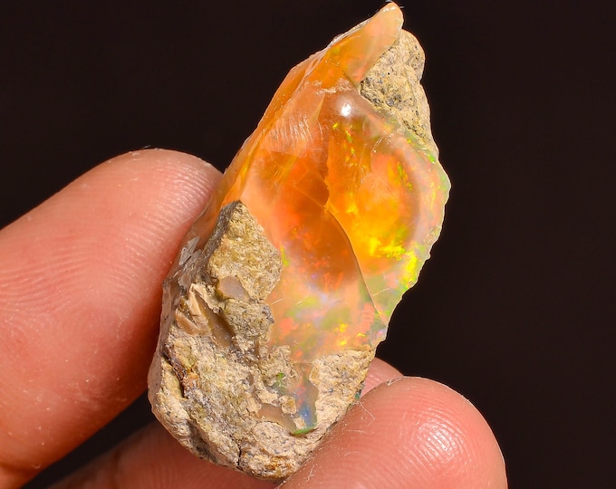 Mind Blowing Top Grade Quality 100% Natural Welo Fire Ethiopian Opal Rough Loose Gemstone For Making Jewelry 29X16X12 MM 25.50 Cts. KR57-40