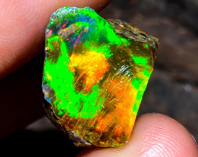 Opal Rough Gemstone, Natural Crystal Opal Rough,Welo Fire Crystal Opal, Flashy Fire Specimens Ethiopian Opal Raw, Oil Opal Rough, 10.00 Cts.