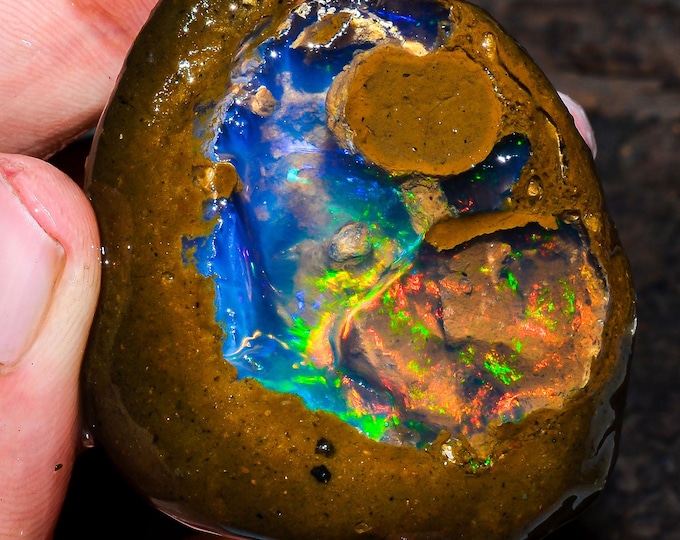 Opal Rough Gemstone, Natural Crystal Opal Rough,Welo Fire Crystal Opal, Flashy Fire Specimens Ethiopian Opal Raw, Oil Opal Rough,202.00 Cts.