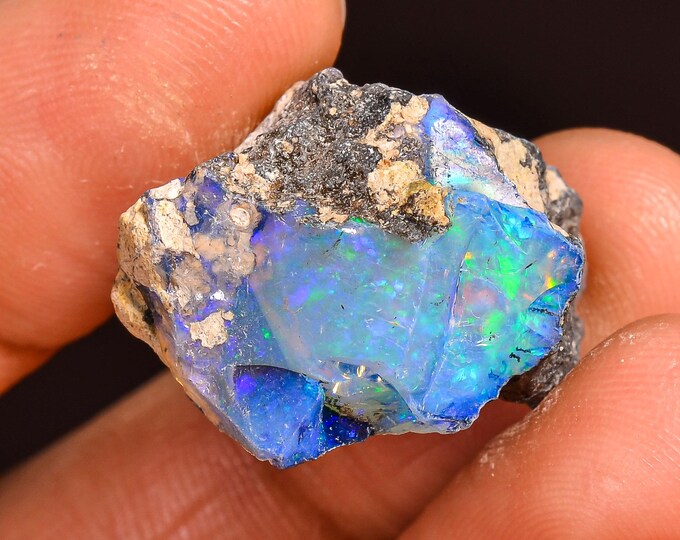 Supreme Top Grade Quality 100% Natural Welo Fire Ethiopian Opal Fancy Rough Loose Gemstone For Making Jewelry 21X18X13 MM 16.00 Cts. KR61-21