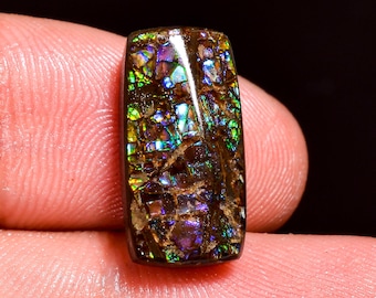 Tempting Top Grade Quality 100% Natural Ammolite Radiant Shape Cabochon Loose Gemstone For Making Jewelry 16X8X4 MM 08.00 Cts. KR41-47