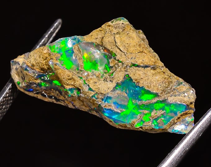 Excellent Top Grade Quality 100% Natural Welo Fire White Ethiopian Opal Rough Loose Gemstone For Making Jewelry 29X14X10 MM 14.Cts. OM12-34