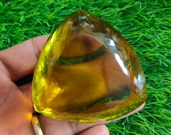 Natural Lemon Quartz Gemstone, Lemon Quartz Faceted Elongated Fancy Cut Gemstone Big Size Top Quality Lemon Gemstone 841 Carat