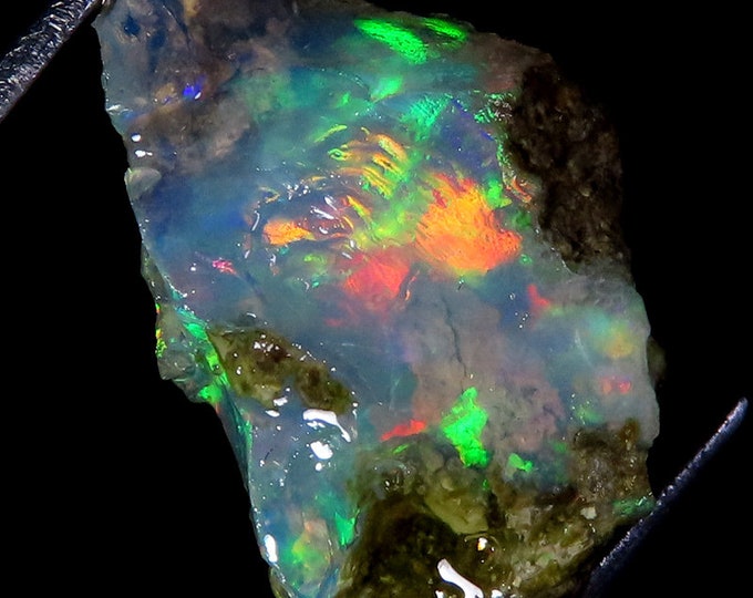 Dazzling Top Grade Quality 100% Natural Welo Fire Ethiopian Opal Fancy Rough Loose Gemstone For Making Jewelry 11x18x09 MM 06.10 Cts.